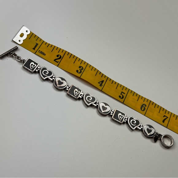 Brighton Heart and C Bracelet Silver Tone Black - Picture 3 of 4